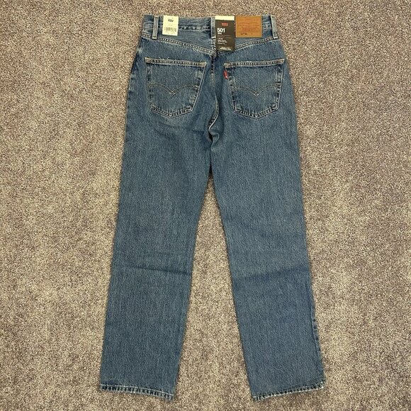 Levi's Women's 501 90s Jeans Size 24 x 30 Blue Distressed Mid Rise Loose NWT $98 - Picture 8 of 16